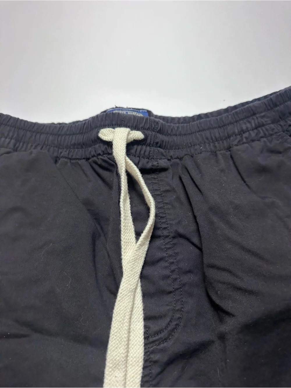 J.Crew Factory Cotton Stretch Pull On Shorts Navy Elastic Waist Drawstring M